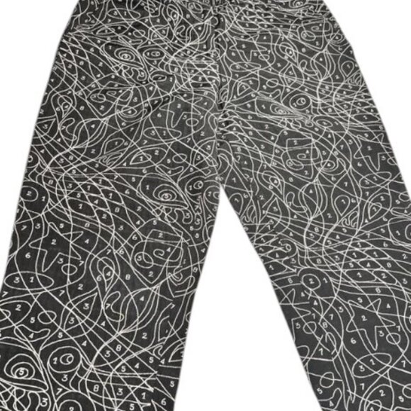 Christian Chenail black and white abstract pattern pants size 4 - Picture 2 of 4